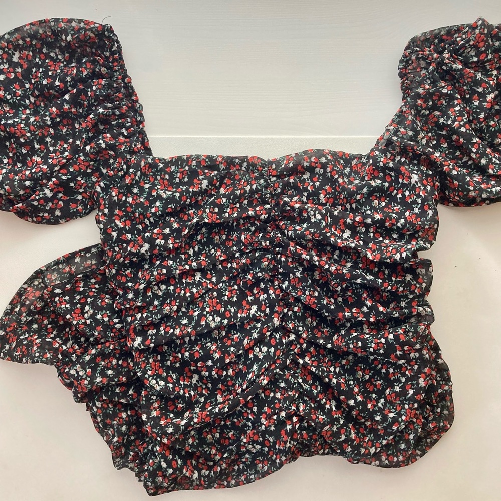Black & Red Rose Floral Mini Dress - Picture 5 of 13